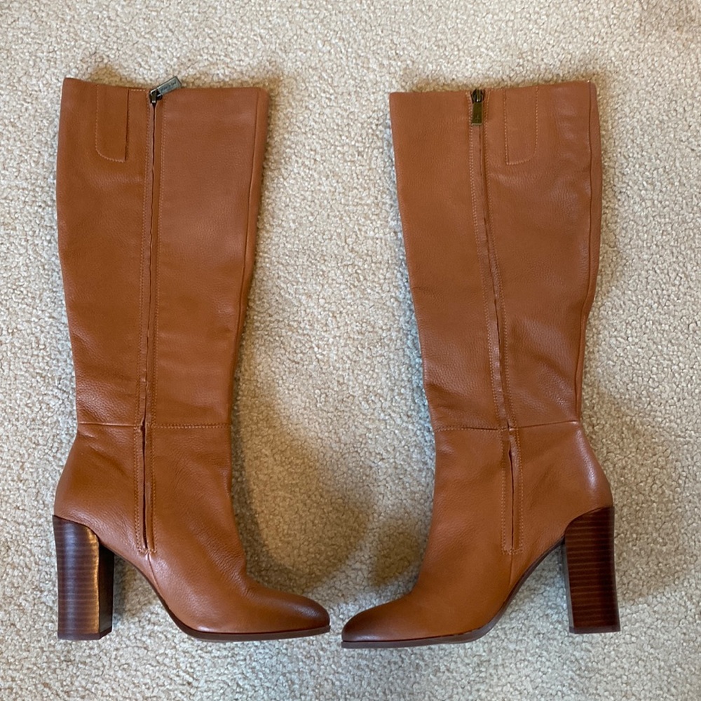 Brown heeled boots